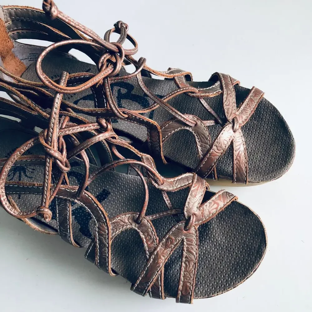OTBT 'Nomadic'  Wedge Heel Comfort Sandal Women SZ 6 Strappy Metallic Gladiator